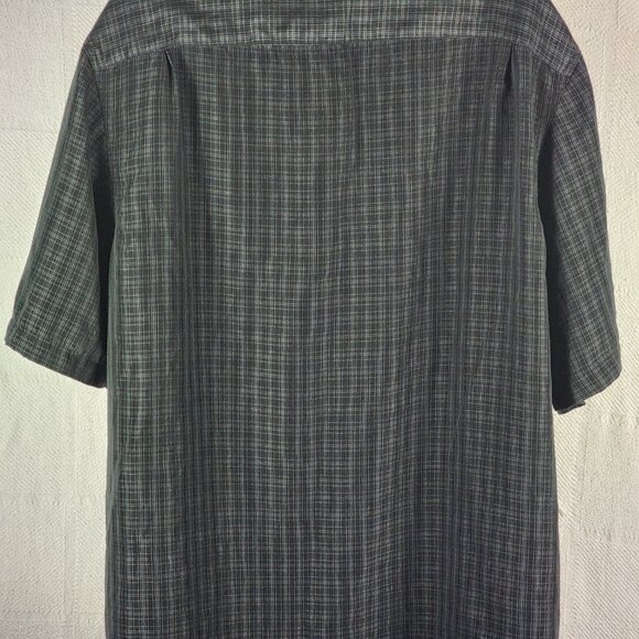George Black Grey Check Poly SS Button Chest Pocket Button Up Shirt Sz 3XL 54-56 - Picture 9 of 16